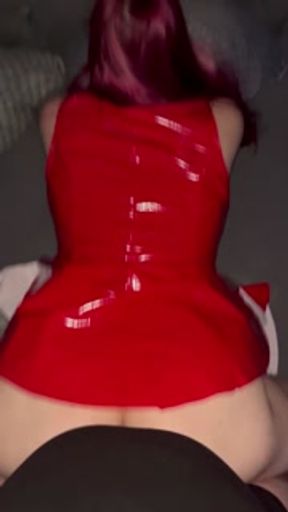 FUCKED MY COWORKER IN RED LEATHER DRESS AT THE PARTY WHEN HER HUSBAND IS NOT WATCHING 👀