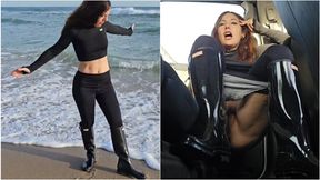 Extremely Boot Passion! Outdoor beach and car