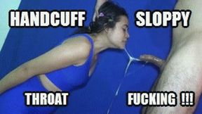 ROUGH DEEP THROAT SPIT FETISH 220130H VIOLET HANDCUFFED SALIVA PRODUCTION PRACTICE HD MP4