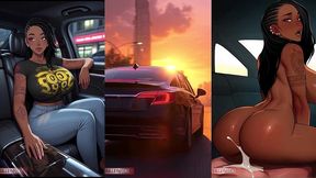 uber big ass car sex made her cum on the way home