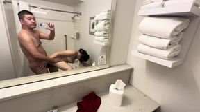 Fuck My Lover Doggy Style in a Hotel Bathroom