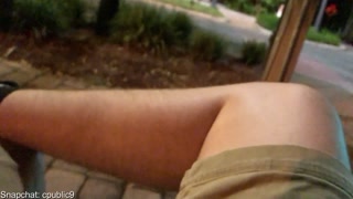 JERKING OFF ON BENCH DOWNTOWN AND CUMMING (REAL PUBLIC)