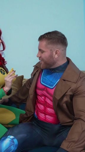 New X-men Movie Premiere! Gambit Drilling Rogues Pussy and Throat! Filoufitt and Zoey Di Giacomo