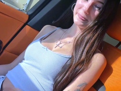 Brunette Flashing Her Titties And Pussy Outdoors In Public