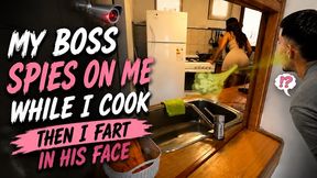 My boss spies on me while I'm cooking and ends up eating my farts