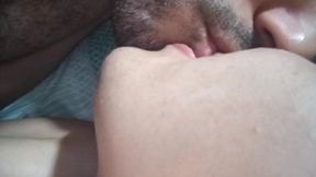 Chubby MOM real couple chews on big natural tits