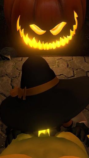 Esmeralda Is Sexy Mature Witch Pumpkin King on Halloween