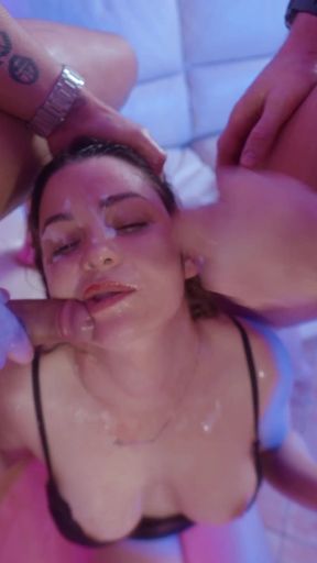 Girl Deepthroat Two Cocks