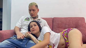 Shy Latina stepsister gets fucked hard and cums