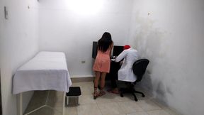Perverted doctor masturbates after treating a cute patient