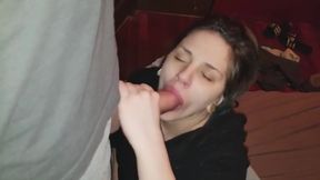 Amateur Wife Cumslut On Her Knees Sucking Cock With Facial