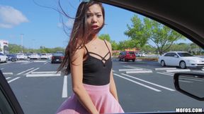 Petite Sky's Stranded Passion Ignites Wild Car Heat
