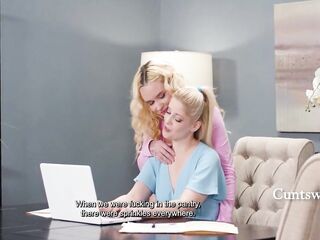 Eating Dessert Between Step-Mamma's Legs Underneath The Table - Charlotte Stokely, Khloe Kingsley