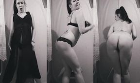 Bouncin tits to rock while raw ass dances tease