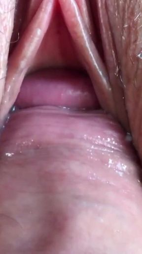 Pussy Fuck and Pee Inside. Close-up