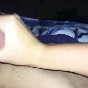 My GF Stroking My Hard Smooth Cock