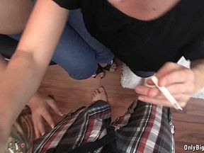 Nadia and Friend Blow Cock