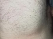 Daddy bear solo masturbation on the massage table