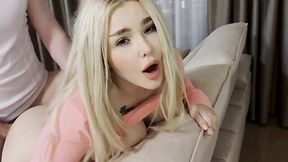 The hot blonde cleaning lady in leggings gets a wet messy creamp after work