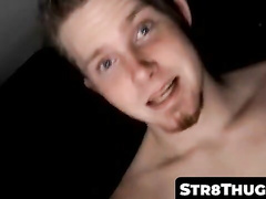 Str8Thugs.com - Long-haired straight thug's solo pecker stroking and cum blasting finale