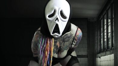 Rem Sequence in black stockings and fishnets kicks thick thighs for nylon fetish