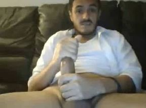 Huge Cock Latin Stud Explodes with Cum on Webcam