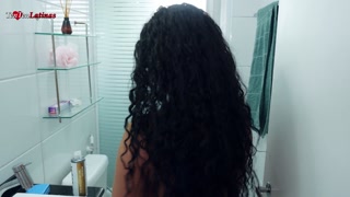 Sweet, cute, petite latina step sister babe fucked hard on bed by step brother