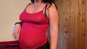 On the treadmill - Workout with the fat nipples