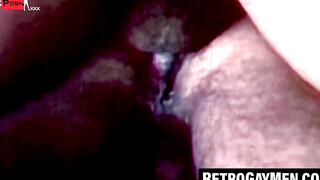 Retro Muscle Hunk Barebacks Older Stud After Big Dick Swallow