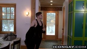 Teammates Connor and JD love anal fuck in the laundry room