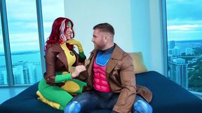 NEW X-MEN MOVIE PREMIERE! Gambit Drilling Rogues Pussy And Throat! FilouFitt And Zoey Di Giacomo