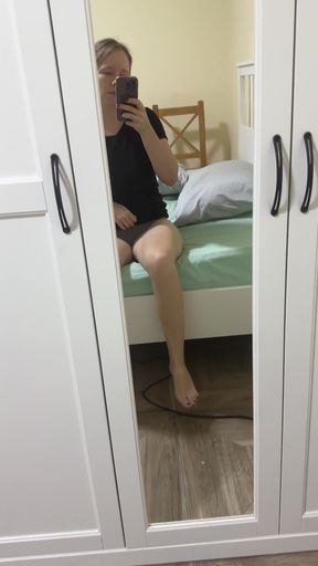 Hot Blonde Woman Masturbates