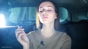 Sexy Russian Babe Smoking Cigarette Natural Setting