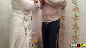 Stepmom's Hot Fuck to Warm Up Against the Cold