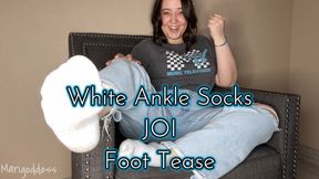 White Ankle Socks JOI Foot Tease