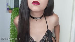 Dark lipstick and teasing