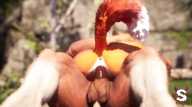 A sexy vixen fucks with a huge cock until she squirts