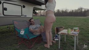 Join us for a wild night under the stars &mdash;  quick outdoor creampie with PAWG
