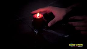 horror porn candle wax ritual summon a sex demon and loud cumshot halloween
