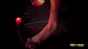horror porn candle wax ritual summon a sex demon and loud cumshot halloween