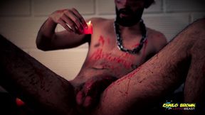 horror porn candle wax ritual summon a sex demon and loud cumshot halloween