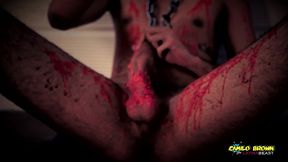 horror porn candle wax ritual summon a sex demon and loud cumshot halloween