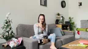 Ersties - Sexy Brunette Ana B Tries Out Her New Christmas Present