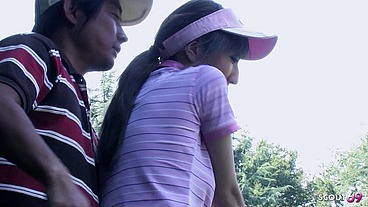 Japanese Teen seduce to Fuck and Creampie after Golf Lesson by her older Coach at Uncensored JAV
