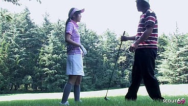 Japanese Teen seduce to Fuck and Creampie after Golf Lesson by her older Coach at Uncensored JAV