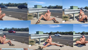 Hot Latina masturbating on the highway