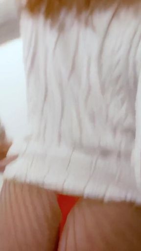 Ann-lorca: Horny MILF Redhead Ann Lorca Doing a Hot Striptease in the Stairs