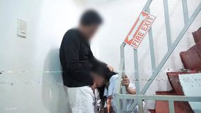 Risky Public Outdoor Sex, Hardcore Fucked Student Rider Fire Exit