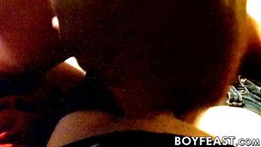 Adorable twink Trace Van De Kamp swallows cum after blowjob