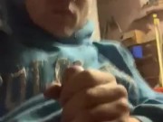 Grinds solo masterbate cock